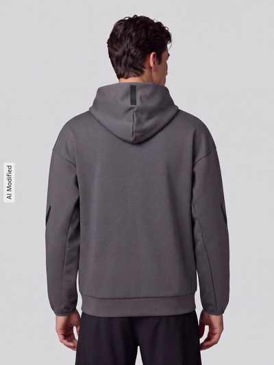 adidas Sportswear Regular Fit Sweatjacke aus Polyester-Mix mit Kapuze Anthrazit 5
