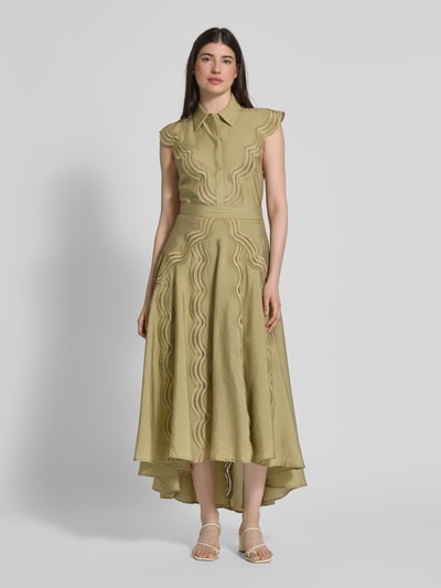 Copenhagen Muse Slim Fit Blusenshirt mit Kentkragen Modell 'COLE' Khaki 1