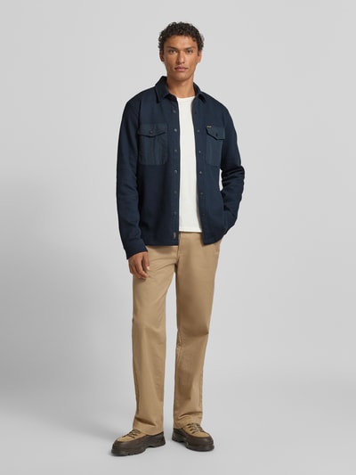 PME Legend Regular Fit Hemdjacke mit Brusttaschen Marine 1