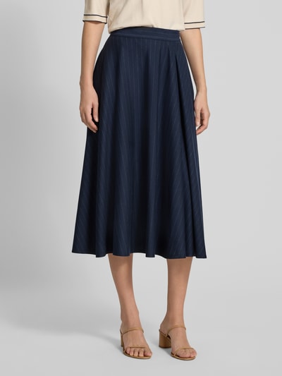 MM Długa spódnica rozkloszowana z czystej wiskozy model ‘PELOTA’ Granatowy 4