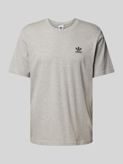 adidas Originals T-Shirt mit Label-Stitching und Rundhalsausschnitt Hellgrau Melange 2