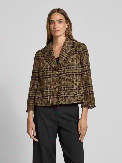 Luisa Cerano Regular Fit Blazer mit Fransen Camel 4