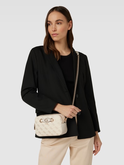 GUESS Handtasche mit Label-Applikation Modell 'IZZY' Ecru Melange 1