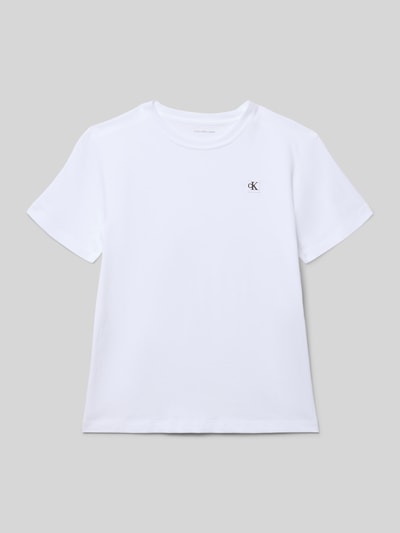 Calvin Klein Jeans Regular fit T-shirt met logopatch, model 'Mono' Wit - 1