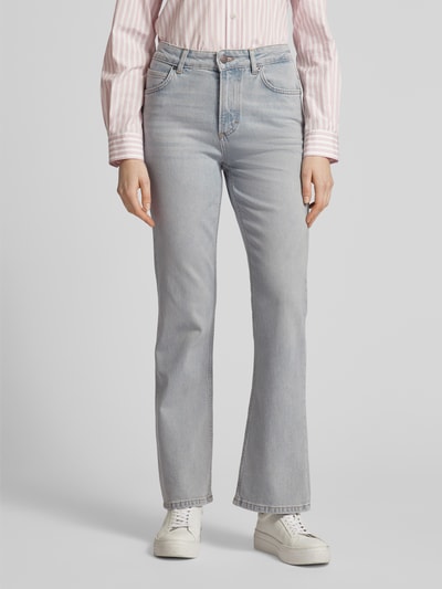 Marc O'Polo Flared Fit Jeans aus Bio-Baumwoll-Lyocell-Mix Modell 'KIRUNA' Hellblau Melange 4