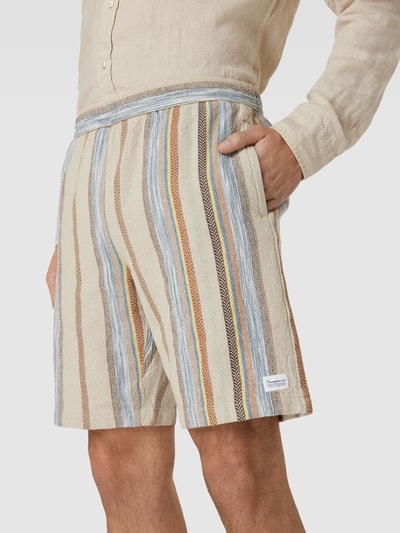 Knowledge Cotton Apparel Bermudas mit Streifenmuster Beige 3