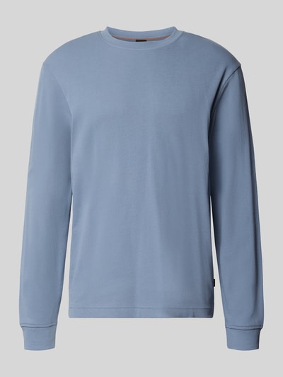 BOSS Orange Shirt met lange mouwen met ribstructuur model 'We_Tempest' Blauw - 1