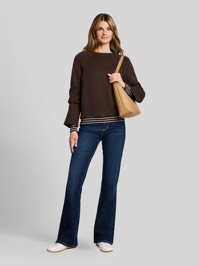 Tom Tailor Regular Fit Pullover aus reiner Baumwolle Dunkelbraun 1