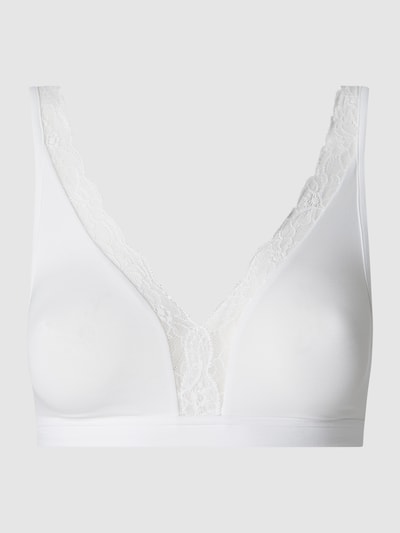 Hanro Biustonosz typu bralette z dodatkiem streczu model ‘Cotton Lace’ Biały 2