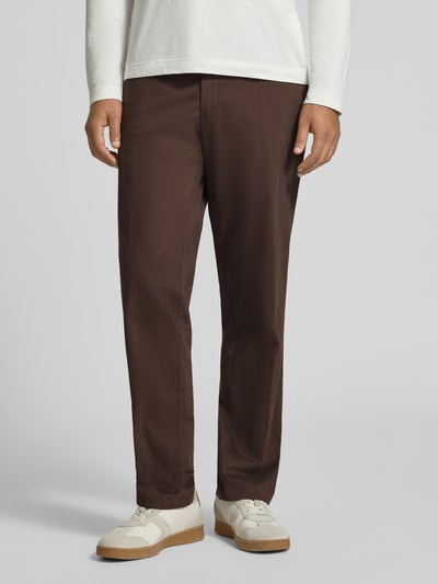 Hiltl Regular Fit Chino aus Baumwoll-Mix Modell 'PEAKER' Mittelbraun 4