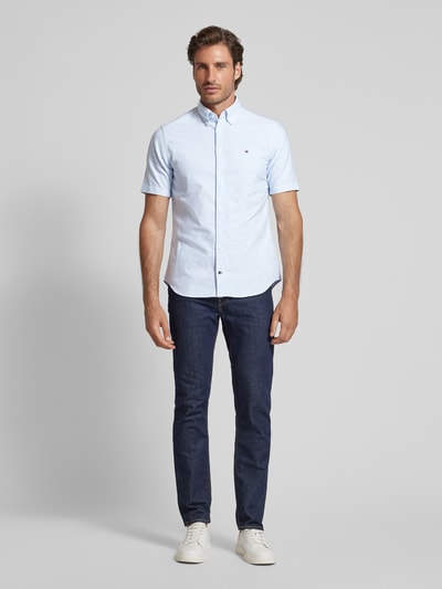 Tommy Hilfiger Regular Fit Business-Hemd mit Streifenmuster Bleu 1