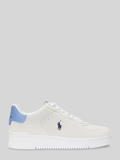 Produktfoto, Low Top Sneaker aus echtem Leder von Polo Ralph Lauren, unifarben, rund, flacher Absatz, strukturiertes Glattleder und Veloursleder, Logo-Detail