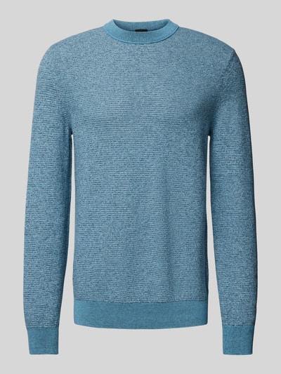 BOSS Orange Gebreide pullover met opstaande kraag Oceaanblauw - 2