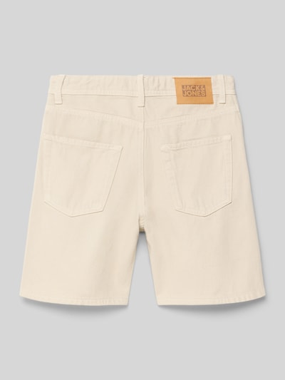 Productfoto, Loose Fit Jeansshorts met steekzakken model 'TONY' van Jack & Jones, katoen, beige, rugaanzicht, voor kinderen