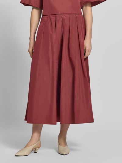 Weekend Max Mara spódnica midi z dodatkiem bawełny model 'FORMICA' Ciemnoczerwony 4