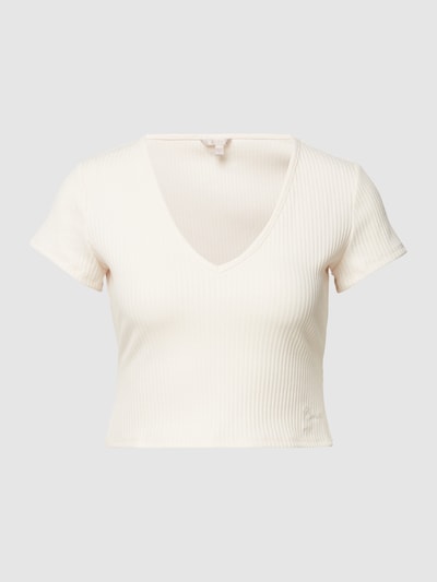 Guess Crop Shirt in Ripp-Optik Weiss 2