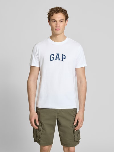 GAP T-Shirt mit Logo-Patch und Rundhalsausschnitt Weiss 4