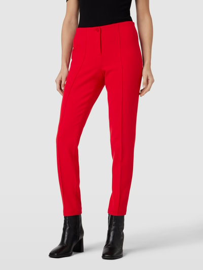 Cambio Stoffen broek met vaste persplooien, model 'ROS' Rood - 4