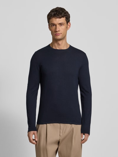 Christian Berg Men Strickpullover mit Rundhalsausschnitt Marine 4