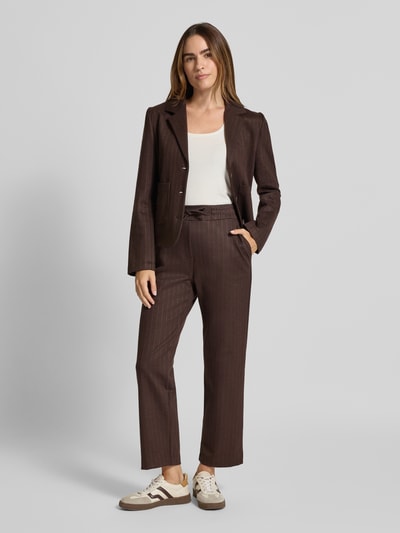 Rich & Royal Stoffen broek met Franse steekzakken Donkerbruin - 1