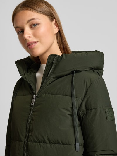 MOS MOSH Gewatteerde lange jas met capuchon, model 'Ollie' Donkergroen - 3