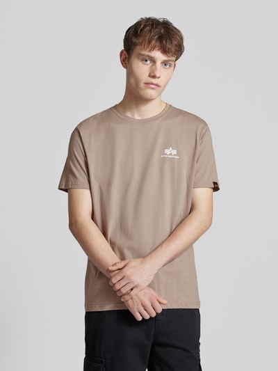 Alpha Industries T-Shirt mit Label-Print Modell 'BASIC' Sand 4