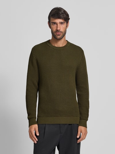 Matinique Gebreide pullover met ronde hals, model 'triton' Groen - 4
