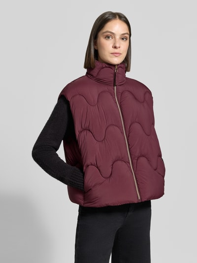 Jake*s Casual regular fit bodywarmer met opstaande kraag Prune - 4