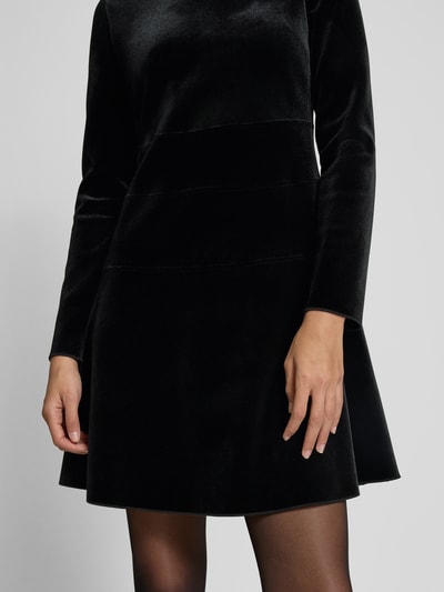 Emporio Armani Minikleid aus Satin mit Rundhalsausschnitt Black 3