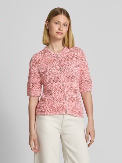 s.Oliver RED LABEL Regular fit cardigan in ajourtricot Rood - 4