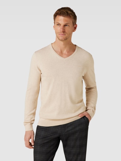 s.Oliver RED LABEL Gebreide pullover met V-hals Offwhite - 4