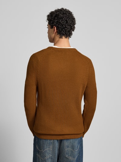 JACK & JONES Gebreide pullover met ronde hals, model 'PANNEL' Beige - 5