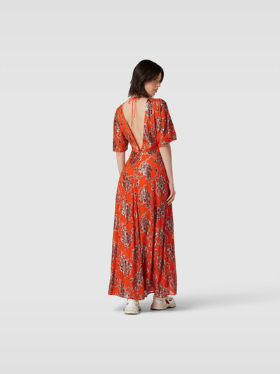 Bash Maxikleid mit Allover-Muster Orange 5