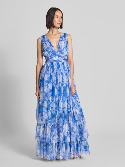 LACE & BEADS Cocktailkleid im Stufen-Look Blau 1