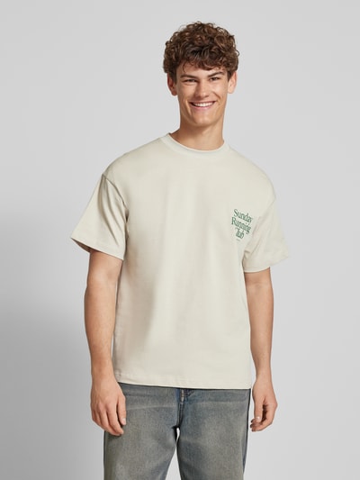 ANOTHER COTTON LAB Oversized T-Shirt mit Statement-Print Modell 'Sunday Running Club Offwhite 4