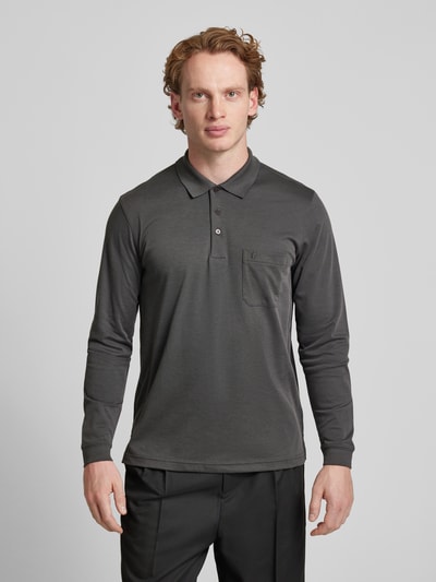 RAGMAN Regular fit poloshirt met borstzak Antraciet - 4