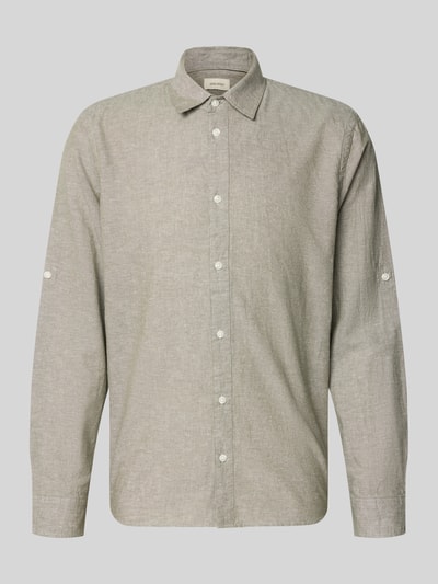 Produktfoto, Regular Fit Freizeithemd mit Kentkragen Modell 'ABAN' von Blend in heller Textilstruktur, Knopfleiste, Herren, Rückenlänge 80 cm, Schulterbreite 42 cm, Ärmellänge 67 cm, Größe M