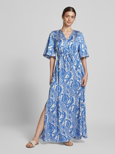 B.Young Maxikleid mit V-Ausschnitt Modell 'Farinela' Rauchblau 4