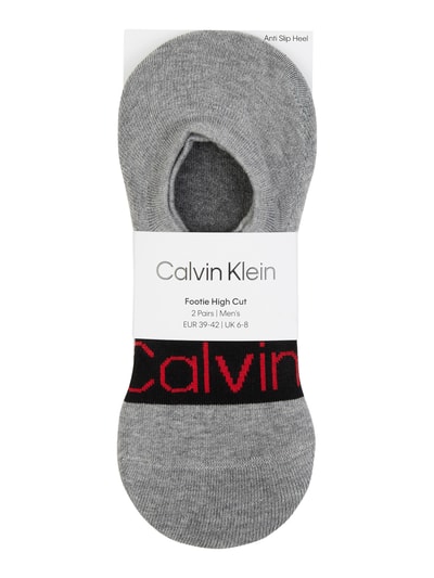 CK Calvin Klein Füßlinge mit Stretch-Anteil im 2er-Pack Mittelgrau Melange 2