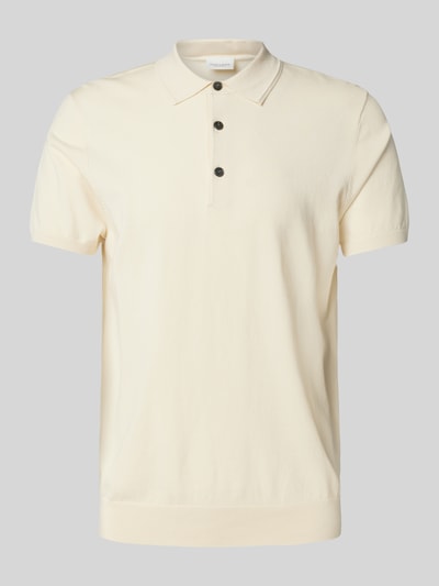 Profuomo Regular Fit Poloshirt mit elastischen Abschlüssen Offwhite 2