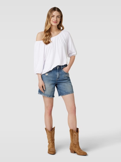 Marc O'Polo T-Shirt mit U-Boot-Ausschnitt Weiss 1