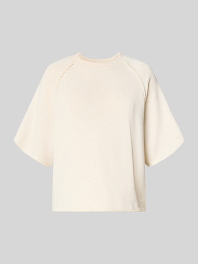 Produktfoto, cremefarbenes Regular-Fit Sweatshirt aus Baumwoll-Mix Modell 'C_ELEA' von BOSS Orange Damen, strukturierte Oberfläche