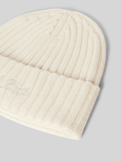 MC2 Saint Barth Beanie mit Label-Stitching Offwhite 2