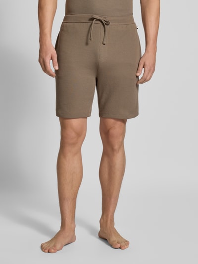 BOSS Regular Fit Sweatshorts aus Baumwoll-Mix Schlamm 4