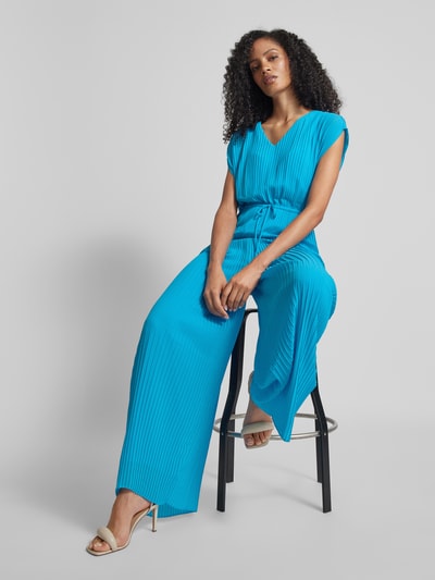 comma Jumpsuit met plissévouwen Turquoise - 3