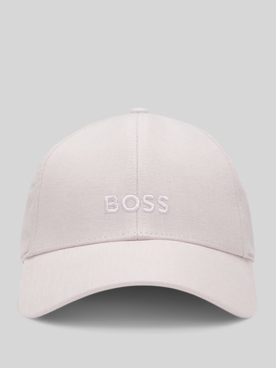 BOSS Basecap aus Leinen mit Label Stitching Rose 1