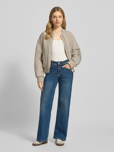 GANG Wide fit jeans met labelpatch, model 'AMELIE WIDE' Donkerblauw - 1
