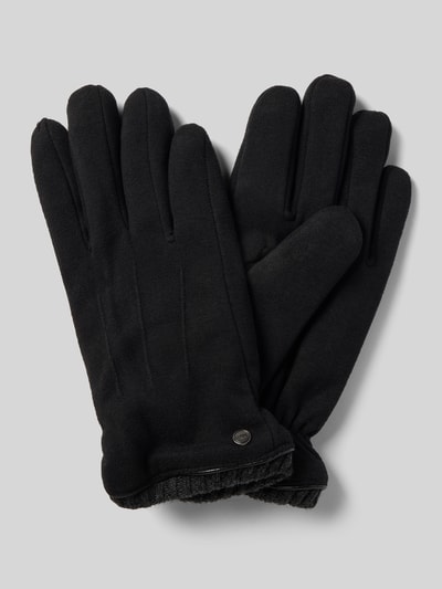 EEM Rękawiczki z detalem z logo Czarny 1