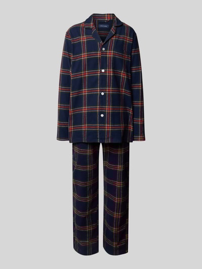 Christian Berg Men Pyjama met knoopsluiting Marineblauw - 1