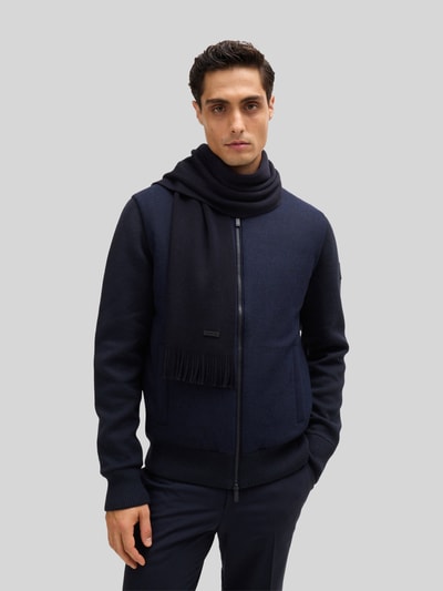 BOSS Sjaal van zuivere scheerwol Donkerblauw - 1